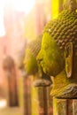 Stucco Face Buddha Goddess Sacred With green moss Royalty Free Stock Photo