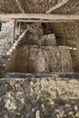 Stucco figures in the Temple of Masks in Kohunlich, Quintana Roo, Mexico Royalty Free Stock Photo