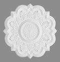 Stucco moulding rosette, isolated on grey