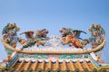 Stucco over roofing in chinese temple in Thailand