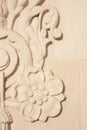 Stucco relief ornamental architectura close-up detail. Royalty Free Stock Photo