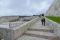 Stucco Roof and rampart of Shurijo castle, Okinawa Royalty Free Stock Photo