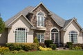 Stucco Stone House Pretty Windows Royalty Free Stock Photo