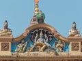 Stucco Work Of NarayanVishnu Narad With Vina And Garuda At Laxmi Narayan Temple, Royalty Free Stock Photo