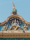 Stucco Work Of NarayanVishnu Narad With Vina And Garuda At Laxmi Narayan Temple, Royalty Free Stock Photo