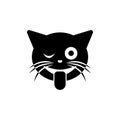 stuck out tongue winking eye cat icon. Element of emotions icon for mobile concept and web apps. Detailed stuck out tongue winking Royalty Free Stock Photo