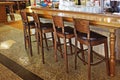 Studded brown bar stool Royalty Free Stock Photo