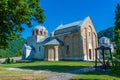 Studenica monastery during a sunny day in Serbia Royalty Free Stock Photo