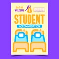 Student Accommodation Creative Promo Poster Vector