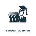 Student Activism icon. Simple element from social activity collection. Creative Student Activism icon for web design