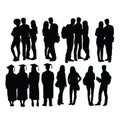 Student Activity and graduation Silhouettes