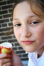 Student with apple