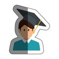 student avatar with graduation hat isolated icon Royalty Free Stock Photo