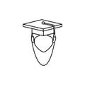 student avatar with graduation hat isolated icon Royalty Free Stock Photo