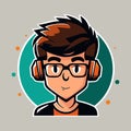 Student avatar illustration. User profile icon. Youth avatar