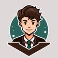 Student avatar illustration. User profile icon. Youth avatar