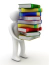 Student with a bale of books.