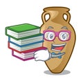 Student with book amphora mascot cartoon style Royalty Free Stock Photo