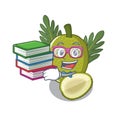 Student with book breadfruit isolated with in the mascot