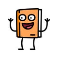 student book character color icon vector illustration