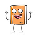 student book character color icon vector illustration