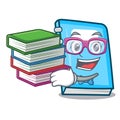 Student with book education mascot cartoon style Royalty Free Stock Photo