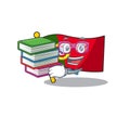 Student with book flag portugal isolated in the character