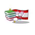 Student with book flags austria are stored cartoon drawer