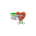 Student with book love cookies mascot cartoon character style Royalty Free Stock Photo