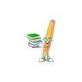 Student with book pencil isolated on a white background. Royalty Free Stock Photo