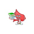 Student with book red loudspeaker with cartoon mascot style Royalty Free Stock Photo