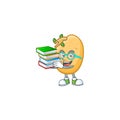 Student with book sprouted potato tuber on mascot cartoon character style Royalty Free Stock Photo