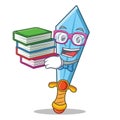 Student with book sword character cartoon style Royalty Free Stock Photo