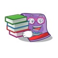 Student with book towel for bath mascot Royalty Free Stock Photo