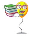 Student with book Yellow balloon isolated on for mascot