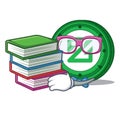 Student with book Zcoin mascot cartoon style