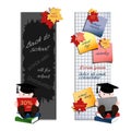 Student with books. Set of two vertical advertising banners Royalty Free Stock Photo