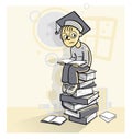 Student on books