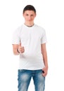 Student boy showing thumb sign Royalty Free Stock Photo