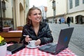 The student in cafe street in old city