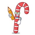 Student candy canes character cartoon Royalty Free Stock Photo