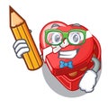 Student choclate heart box in shape mascot