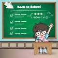 Student in a classroom for back to school theme