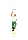 student climbing a ladder. Vector illustration decorative design