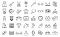 Student club icons set outline vector. Academic student