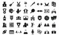 Student club icons set simple vector. Academic student