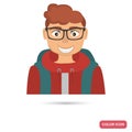 Student color flat icon for web and mobile design Royalty Free Stock Photo