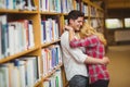 Student couple embracing each other Royalty Free Stock Photo