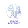 Student debt relief concept icon