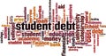 Student debt word cloud Royalty Free Stock Photo
